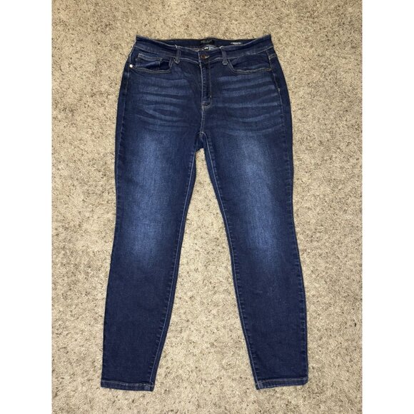 JUDY BLUE Skinny Fit Jeans Stretch Comfort Casual Basic Boots Sz 14W 34x27 - Picture 1 of 9
